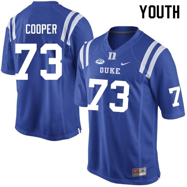 Youth #73 Curtis Cooper Duke Blue Devils College Football Jerseys Sale-Blue - Click Image to Close